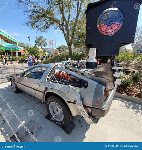 DeLorean Back To the Future Car at Universal Orlando, Florida Editorial