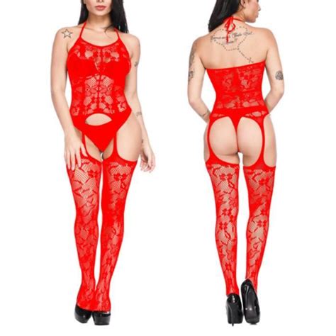 Bas De Lingerie Fishnet Bodys Sexy Nuisettes Bodystocking Effet Porte