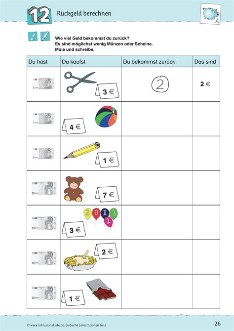 Das Beste Von Rechnen Mit Geld Klasse