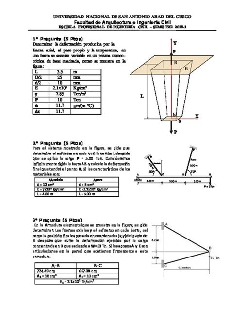 1 Examen Parcial De Resistencia De Materiales I Ic252aci Sem 1 02 Anon Udocz