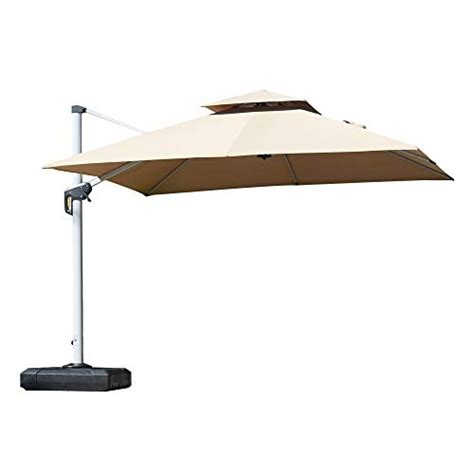 PURPLE LEAF Parasol déporté carré 270 x 270 cm inclinable pour Patio