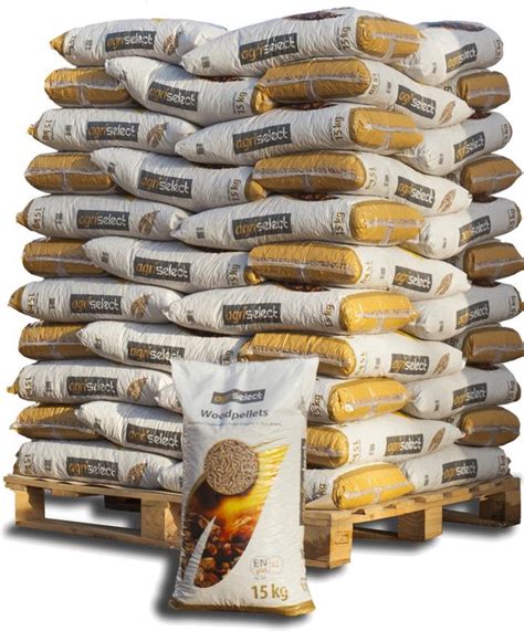 Agriselect Pelletkorrels Woodpellets Houtpellets 975 Kilo Naaldhout