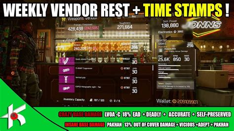 The Division Vendor Reset Time Stamp God Tier Lvoa C High