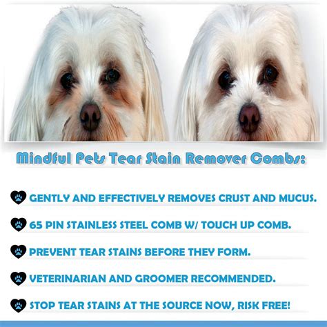 Mindful Pets Tear Stain Remover Combs for Dogs, Gently and Effectively