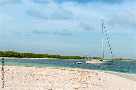 Yachts Anchored In Turquoise Waters At Las Aves Island Venezuela The