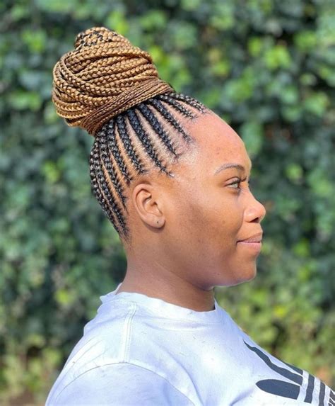 30 Statement Braided Bun Hairstyles For Black Hair Feed In Braids