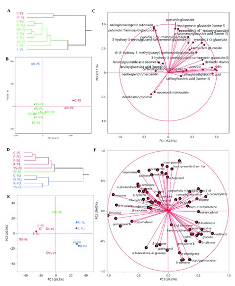 Non Volatile A And Eo D Dendrograms Of The Hierarchical Cluster