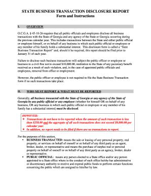 Fillable Online Ethics Ga State Business Transaction State Ethics