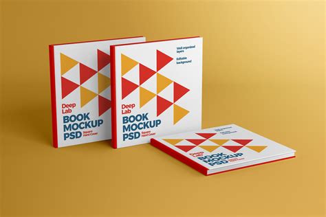 Square Book Hardcover Mockup Free Images Behance