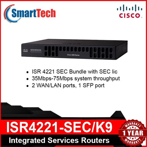 Cisco Isr4221 Sec K9 Integrated Service Router Isr 4221 Sec Bundle With Sec Lic Shopee