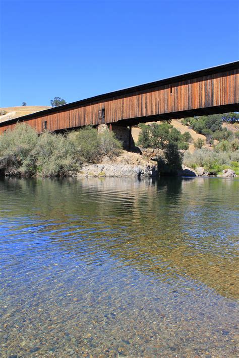 Covered Bridge In Knights Ferry Ca Tuolumne County Sierra Nevada