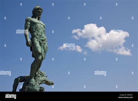 Statue Des Odysseus Im Hafen Von Vathy Auf Der Griechischen Insel