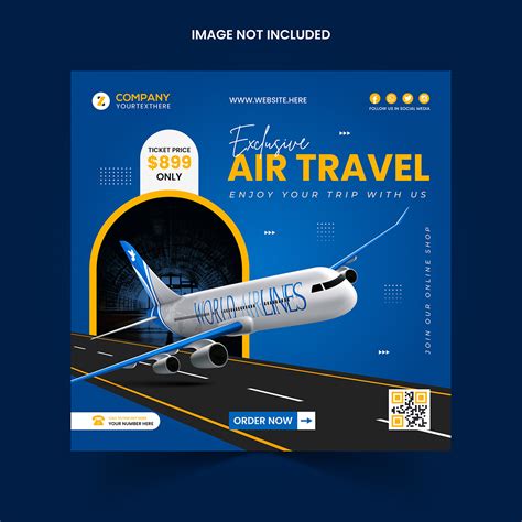 Exclusive Air Travel Social Media Post Design Template Behance