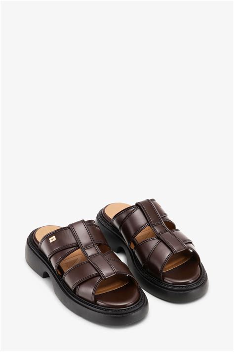Chocolate Fondant Brown Mule Sandals Ganni
