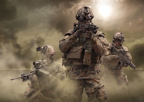 Three soldier holding rifles 3D wallpaper HD wallpaper | Wallpaper Flare