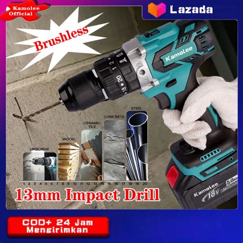 Kamolee Tool 520N M 13mm 20 3 Torsi Brushless Impact Bor Listrik 3 In