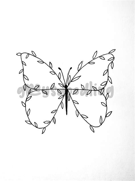 Vine Butterfly Tattoo Commission Etsy