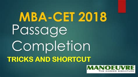 MBA CET 2018 ENGLISH PASSAGE COMPLETION TRICKS AND STRATEGY YouTube