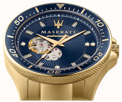 Maserati Sfida Diamonds Gold Plated Watch R8823140004 First Class