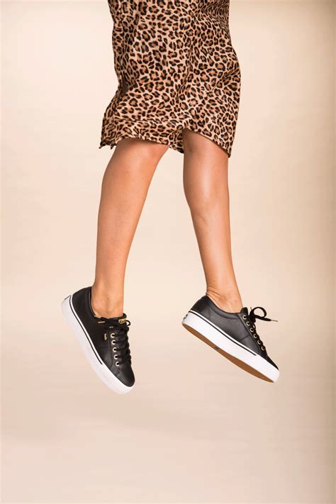 Womens Jump Kick Duo Leather Black