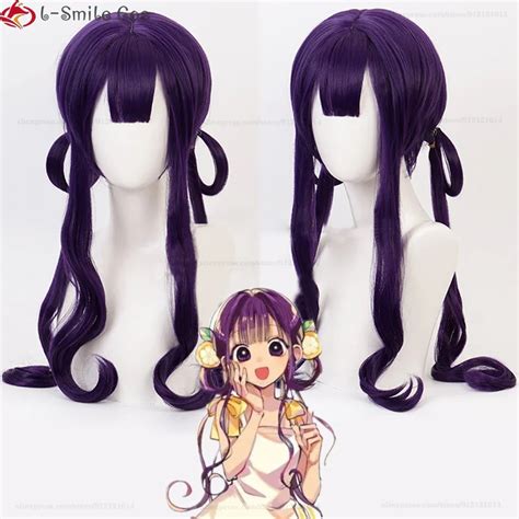 Anime Cos Hanako Kun Akane Aoi Cosplay Wig Long Purple Heat Resistant