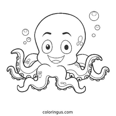 Cute Octopus Coloring Page Free Printable Pdf