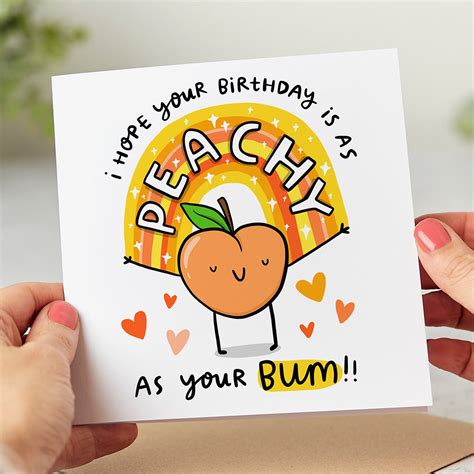 Peachy Bum Birthday Card Cheeky And Fun Birthday Wishes And Arrow T Co