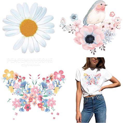 Flower Patch Iron On Transfers For Clothing Thermoadhesive Patches For Jackets Diy Daisy