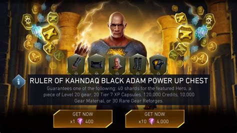 Ruler Of Kahndaq Black Adam Power Up Chest Opening Injustice Mobile