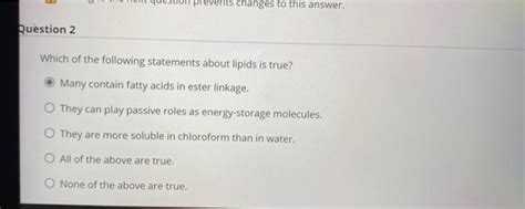 Solved lestion 2 Which of the following statements about | Chegg.com