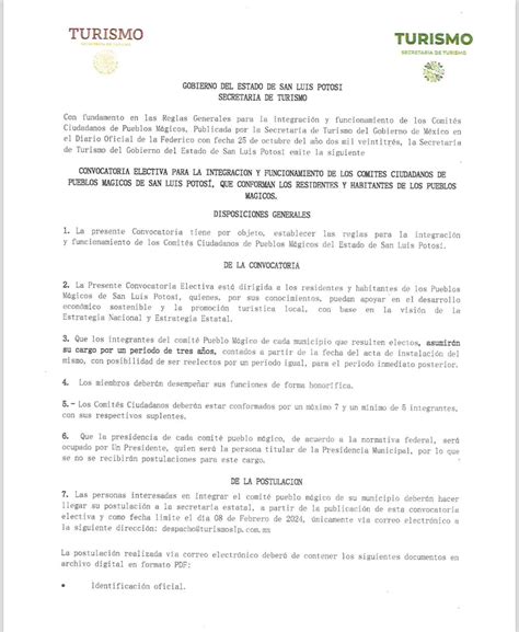 Convocatoria Comit Pueblos M Gicos