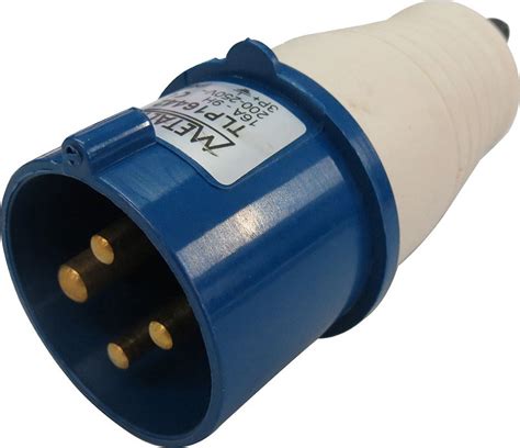 TLP16442 Plug Macho 16a 3p E 9h Azul Metaltex Eletrostar Campinas