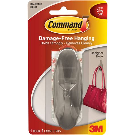 Command Medium Designer Hooks, Black, 2 Hooks, 4 Strips, 17081RB ...