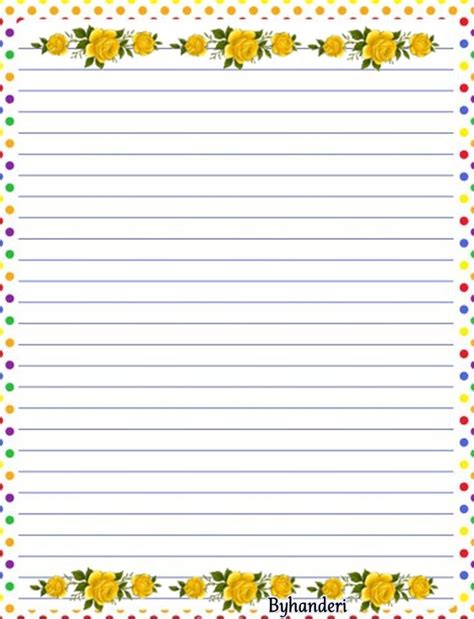 Byhanderi Writing Paper Printable Stationery Lined Writing Paper