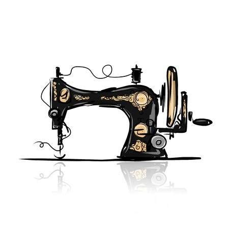 M Quina De Coser Bosquejo Retro Para Su Dise O Vintage Sewing