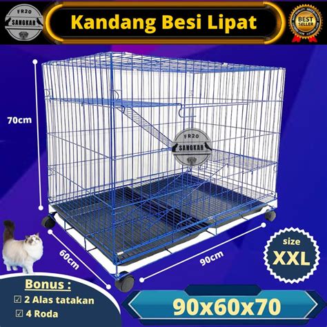 Jual Kandang Kucing Jumbo Size Xxl Tingkat Besi Lipat Tebal Shopee