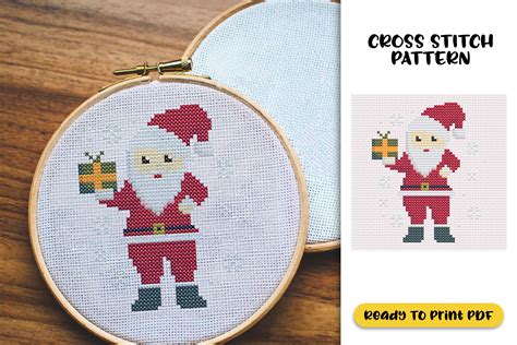 Christmas Santa Cross Stitch Pattern Graphic By Pin Crafter Creative