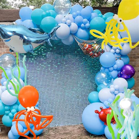 172Pcs Ocean Theme Birthday Party Decorations Tiffany Blue Bobo