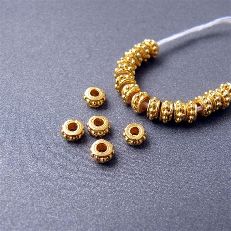 Buy K Gold Spacer Beads X Mm Solid Carat Yellow Online In