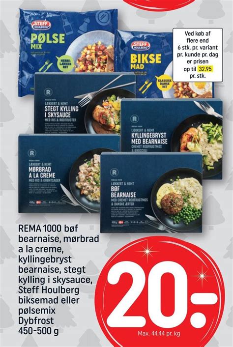 Rema 1000 bøf bearnaise mørbrad a la creme kyllingebryst bearnaise