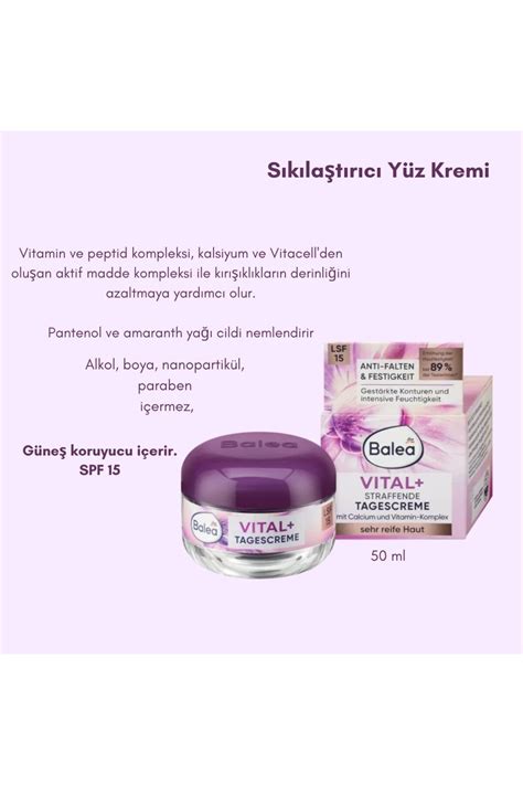 BALEA VİTAL GÜNDÜZ YÜZ KREMİ SPF15 50ML ALMAN KALİTESİ Fiyatı