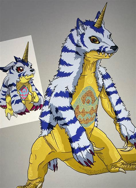 Gabumon. Almost done with his entire evolution line. : r/digimon