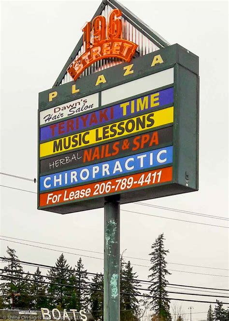 Lighted Led Pylon Light Box Tenants Puget Sound Signs And Graphics