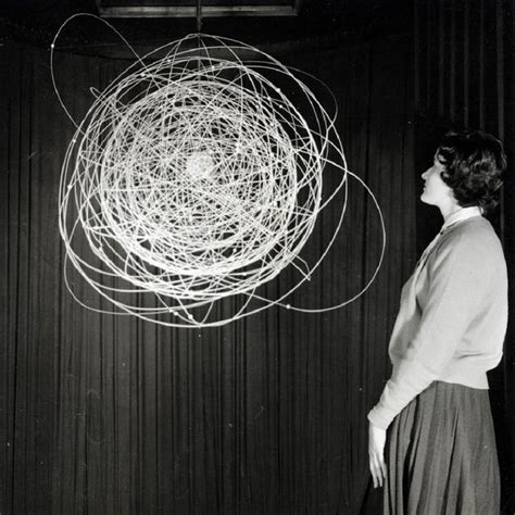 JP Wolff Woman With Model Of Dense Atomic Cloud 1950 Clouds