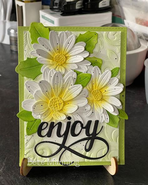 Altenew Daisies Stencil Embossing Folder Bundle Daisies Simple Coloring