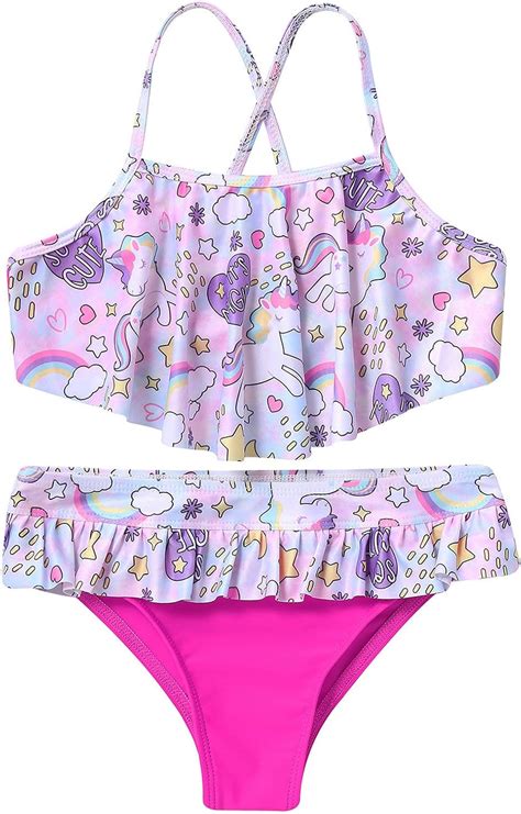 Tiaobug Licorne Maillot De Bain Fille Enfant Deux Pi Ces Maillots Tenue