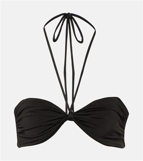 Liana Halterneck Bikini Top In Black Jade Swim Mytheresa