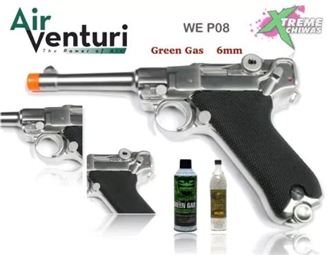 We P08 Pistola Blowback Green Gas Bbs 6mm Airsoft Xtr C Envío Gratis