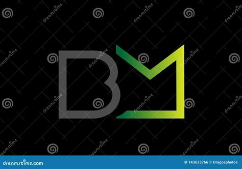 Green Black Grey Alphabet Letter Logo Combination Design Stock Vector