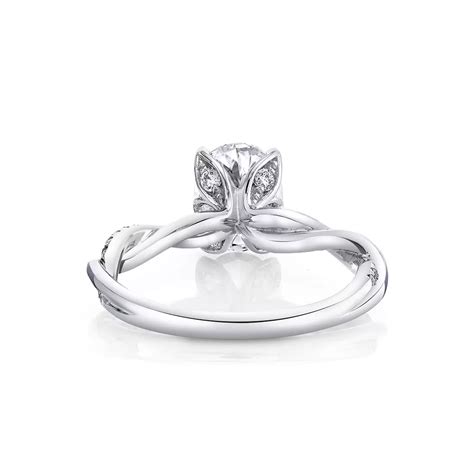 Oval Cut Spiral Diamond Petal Prong Engagement Ring Carissa Sylvie